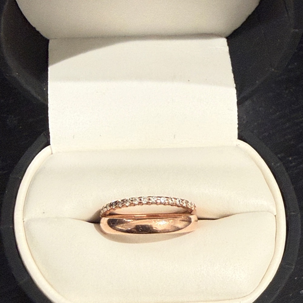 Two gold engagement bands